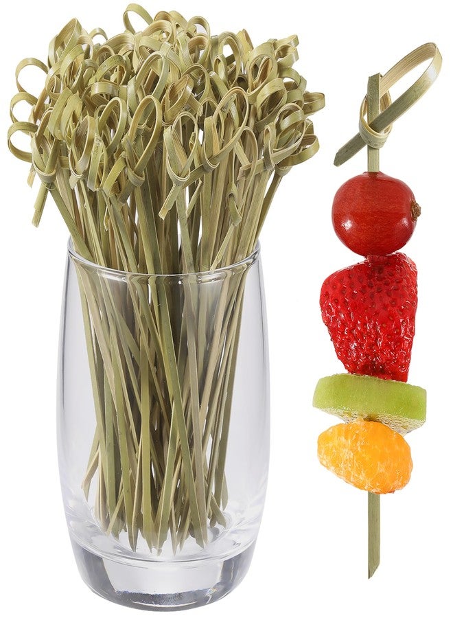 BBQStyle 300 Pcs Cocktail Picks for Appetizers, 4.1 Inch Bamboo Natural Knot Toothpicks for Drinks Garnish Fruit, Mini Food Skewers, Valentines Baby Shower Holiday Party Charcuterie Board Decor - Image 1